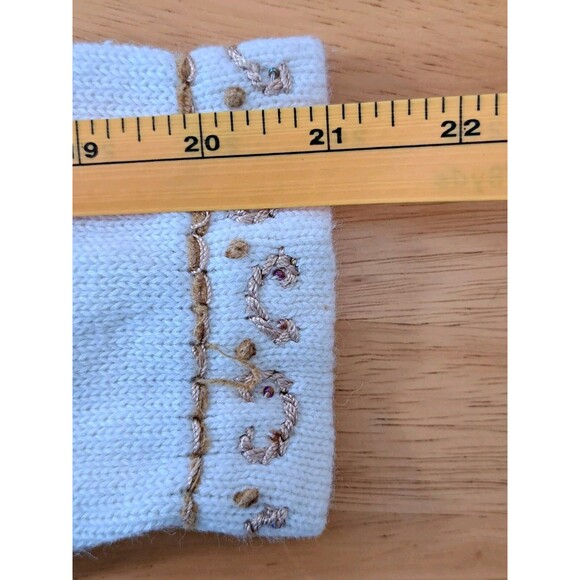 Coldwater Creek S Women's Long Cardigan Ivory Gold w/ Embroidery Toggle Buttons - Picture 13 of 16